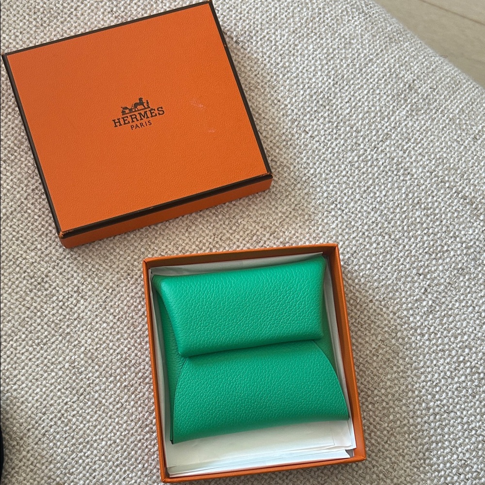 Green Leather Coin Pouch